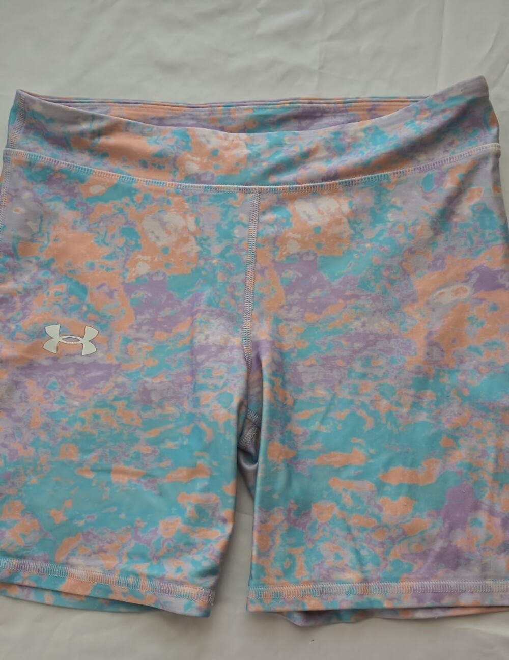 Under Armour Girls Shorts YLG Youth Large Splatter Print Multicolor